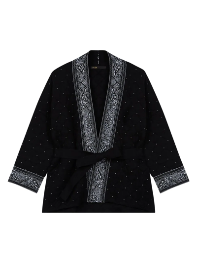 Shop Maje Women's Mondana Studded Shawl Cardigan In Black