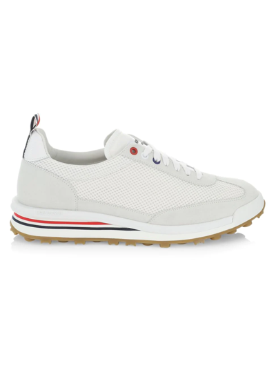 Shop Thom Browne Men's Tech Runner Sneakers In White