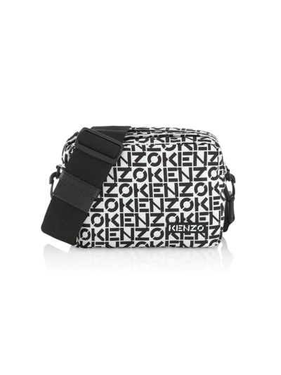 Shop Kenzo Zipped Crossbody Bag In Off White