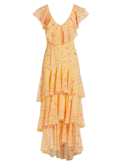 Shop Wayf Women's Chelsea Tiered Ruffle Dress In Sunshine Daisies