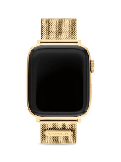 Shop Coach Men's Apple Watch Gold-plated Mesh Bracelet