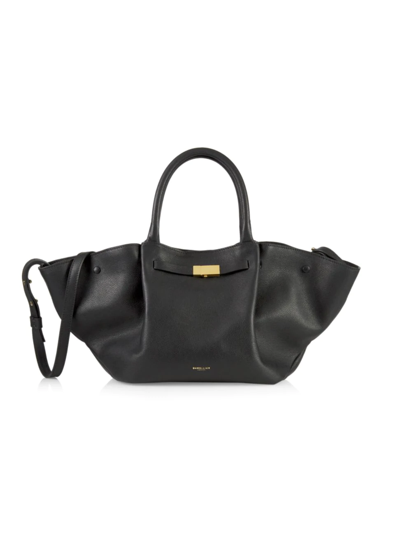 Demellier New York Leather Tote in Black Croc Effect