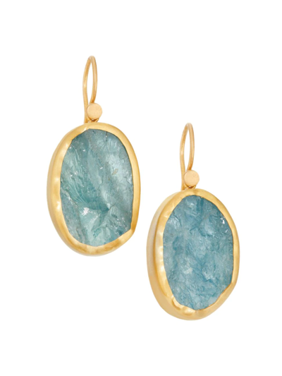Shop Eli Halili Women's 22k Yellow Gold & Aquamarine Drop Earrings