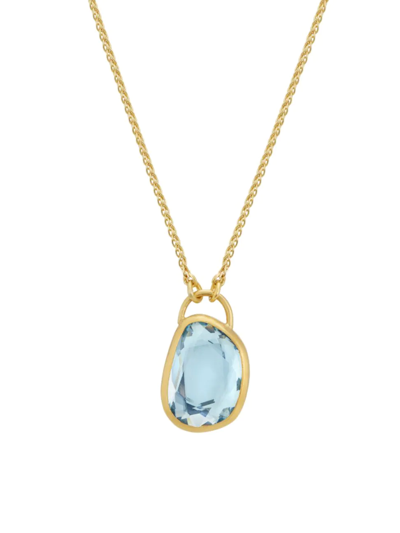 Shop Eli Halili Women's 18k & 22k Yellow Gold & Aquamarine Pendant Necklace