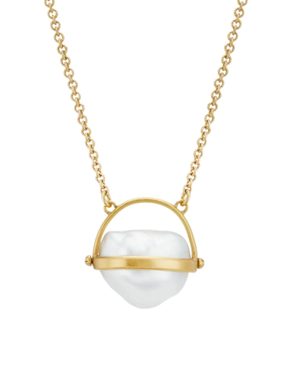 Shop Eli Halili Women's 18k & 22k Yellow Gold & 17mm Baroque Tahitian Pearl Pendant Necklace
