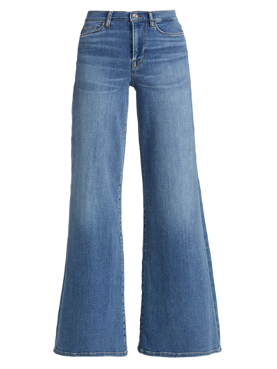 Shop Frame Women's Le Palazzo Flare-leg Jeans In Blue Fade