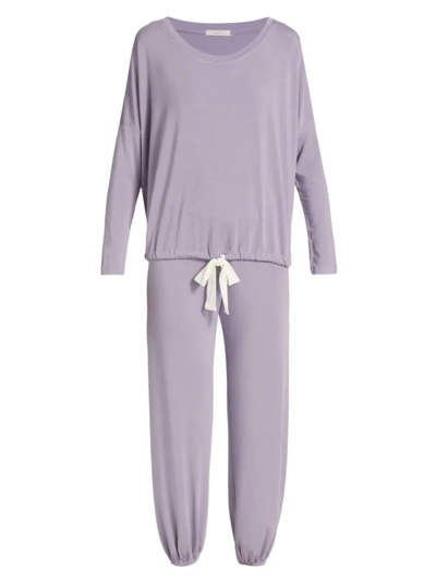 Shop Eberjey Women's Gisele 2-piece Slouchy Pajama Set In Delphinium Ivory