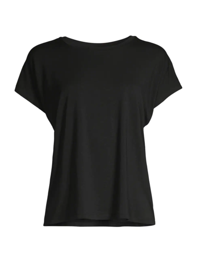 Shop Eileen Fisher Women's Crewneck Boxy T-shirt In Black