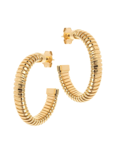 Shop Alberto Milani Women's Via Bagutta 18k Yellow Gold Wide Tubogas Hoop Earrings
