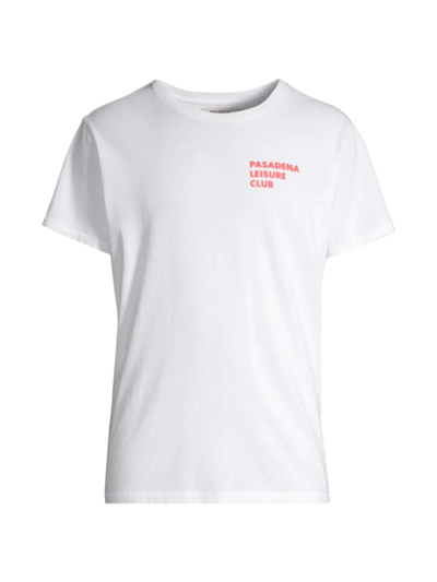 Shop Pasadena Leisure Club Logo Crewneck T-shirt In White