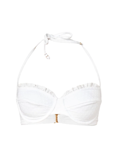 Shop Shoshanna Women's Dot Halter Bikini Top In White
