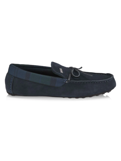 Shop Barbour Kurila Suede Mocassins In Navy