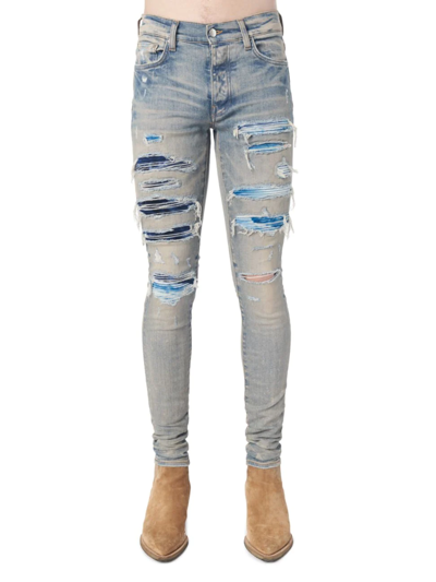 Shop Amiri Tie-dye Bandana Thrasher Jeans In Clay Indigo