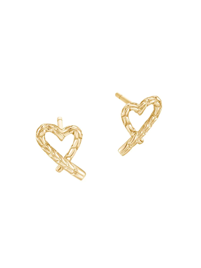 Shop John Hardy Women's Manah 14k Yellow Gold Heart Stud Earrings
