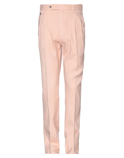 Shop Lardini Man Pants Salmon Pink Size 36 Linen, Cotton, Elastane, Polyester