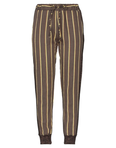 Shop Brand Unique Woman Pants Cocoa Size 0 Viscose, Polyester In Brown