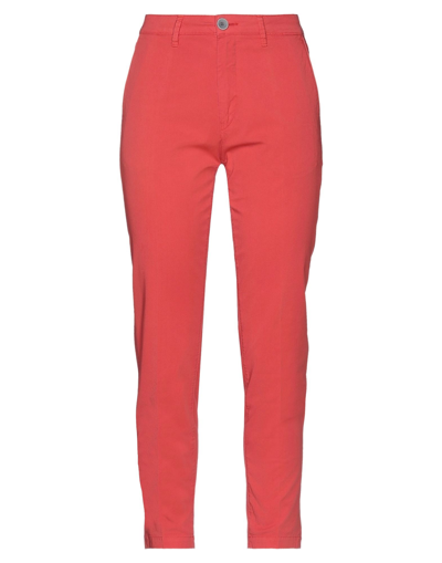 Shop Barba Napoli Woman Pants Coral Size 25 Cotton, Elastane In Red