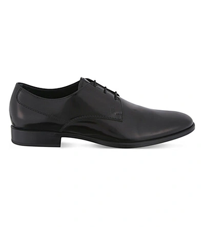 Shop Tod's Leather Derby Shoes In Black