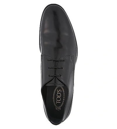 Shop Tod's Leather Derby Shoes In Black