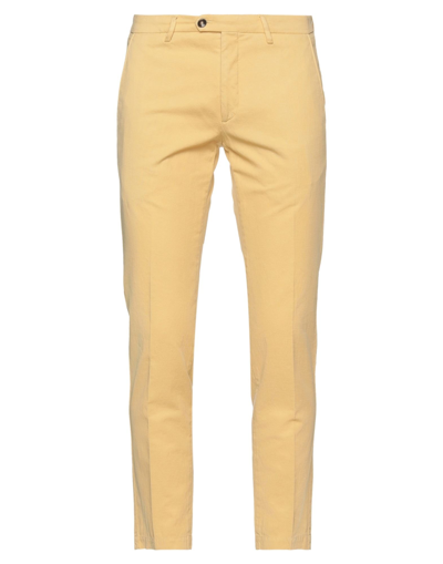 Shop Michael Coal Man Pants Yellow Size 33 Cotton, Linen, Elastane