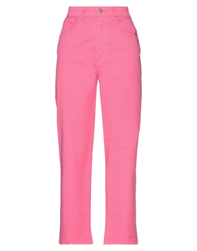 Shop Angela Davis Woman Pants Fuchsia Size 6 Cotton, Elastane In Pink