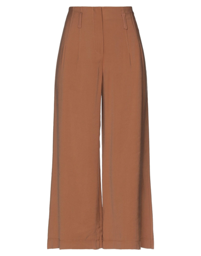 Shop B.yu B. Yu Woman Pants Brown Size Xl Viscose, Polyester