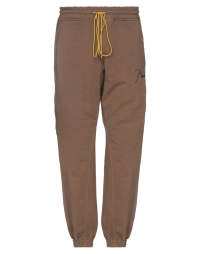 Shop Rhude Pants In Brown