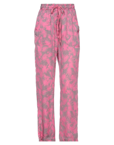 Shop Tantra Woman Pants Fuchsia Size L Viscose, Silk In Pink