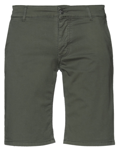 Shop Grey Daniele Alessandrini Man Shorts & Bermuda Shorts Military Green Size 29 Cotton, Elastane