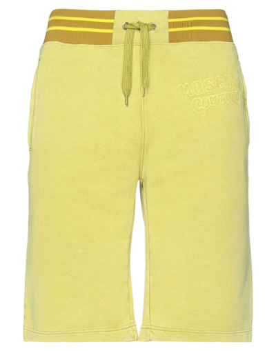 Shop Moschino Man Shorts & Bermuda Shorts Acid Green Size 38 Cotton