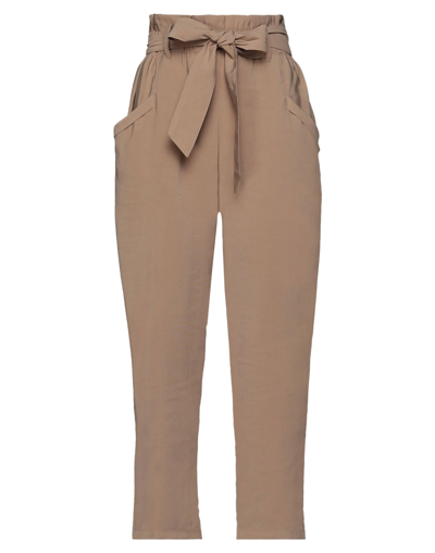 Shop Skills & Genes Woman Pants Camel Size 8 Viscose, Polyester In Beige