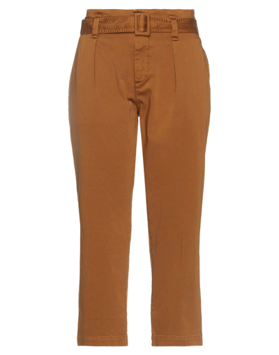 Shop 40weft Woman Pants Tan Size 6 Cotton, Elastane In Brown