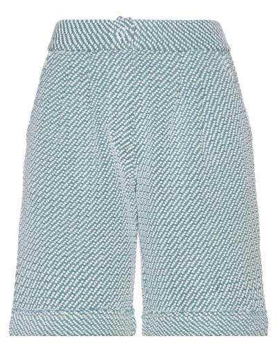 Shop Bruno Manetti Woman Shorts & Bermuda Shorts Deep Jade Size 6 Cotton, Viscose In Green