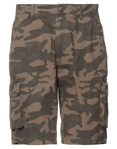 Shop Liu •jo Man Man Shorts & Bermuda Shorts Military Green Size 26 Cotton