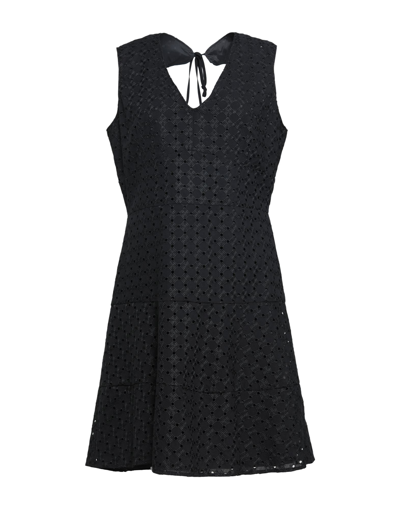 Shop Caractere Caractère Woman Mini Dress Black Size 10 Polyester, Cotton, Acetate, Silk