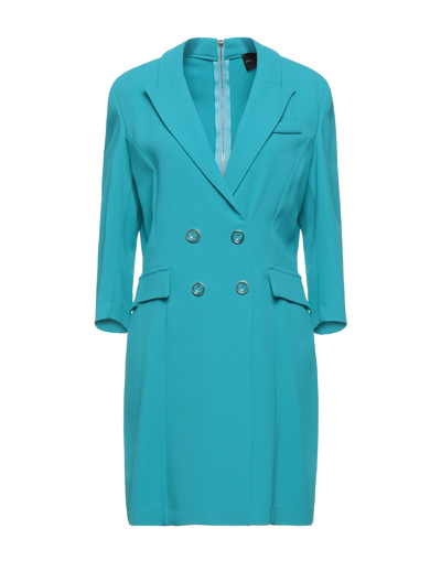 Shop Atos Lombardini Woman Mini Dress Turquoise Size 4 Viscose, Acetate, Elastane In Blue