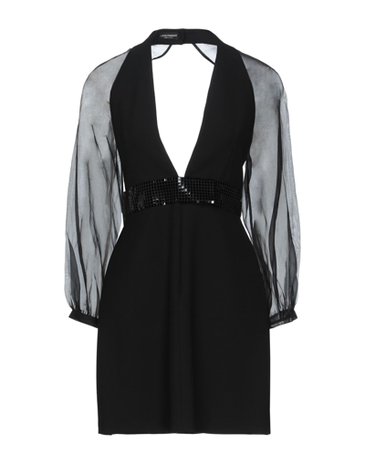 Shop Emporio Armani Woman Mini Dress Black Size 10 Polyester, Viscose, Cotton, Elastane, Mulberry Silk