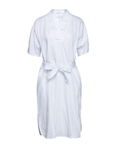 Shop Accuà By Psr Woman Midi Dress White Size 6 Cotton, Silk