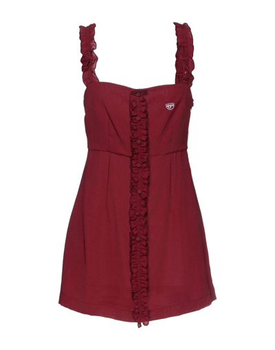 Shop Chiara Ferragni Woman Mini Dress Burgundy Size M Polyester In Red