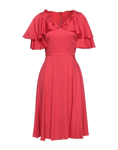 Shop Dolce & Gabbana Woman Midi Dress Red Size 2 Silk, Elastane