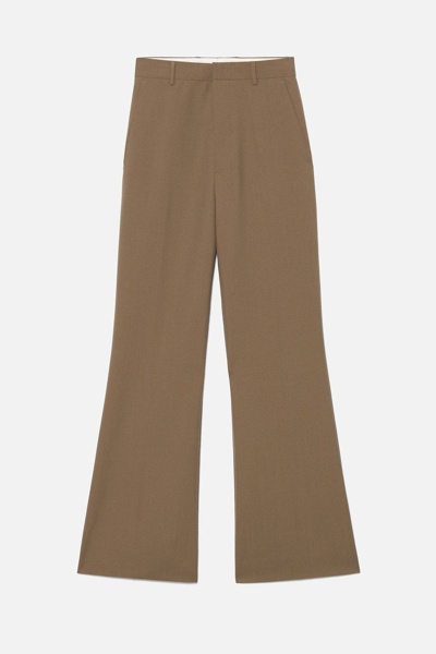 Shop Ami Alexandre Mattiussi Flare Fit Trousers In Brown