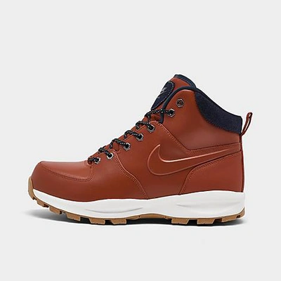 Shop Nike Men's Manoa Leather Se Boots In Rugged Orange/armory Navy/summit White/rugged Orange