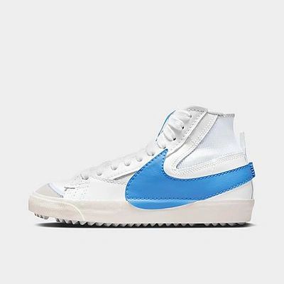 Shop Nike Blazer Mid '77 Jumbo Swoosh Casual Shoes In White/university Blue/sail/black/pure Platinum/team Orange