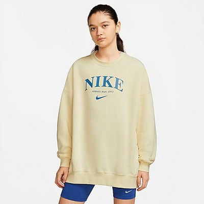 Nike Sportswear Essentials Women's Oversized Fleece Sweatshirt In Coconut  Milk,dutch Blue | ModeSens
