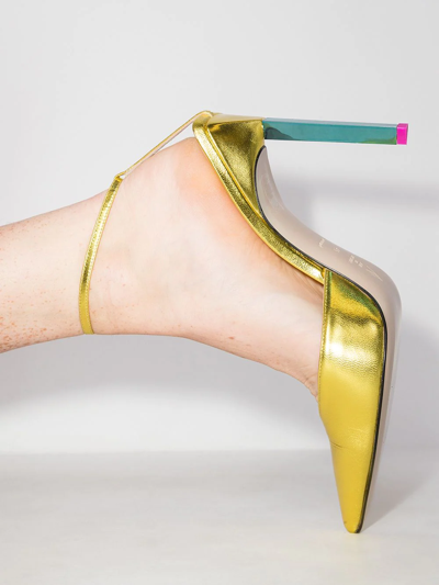 Shop Attico Perine Metallic Pumps In Gelb