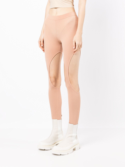 Shop Dion Lee Hosiery Mesh Leggings In Nude