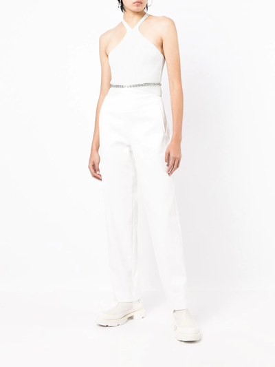 Shop Dion Lee Chain Suspender Pants In Weiss