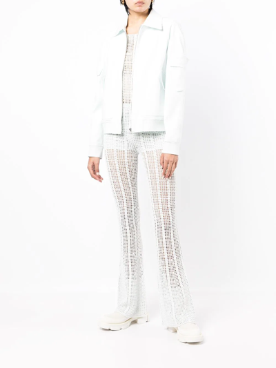 Dion Lee Zip-up Fitted Bomber Jacket In Blau