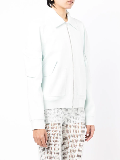 Dion Lee Zip-up Fitted Bomber Jacket In Blau