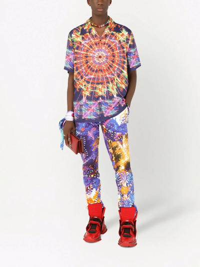 Dolce & Gabbana Kaleidoscope Print Short-sleeve Shirt In Mehrfarbig